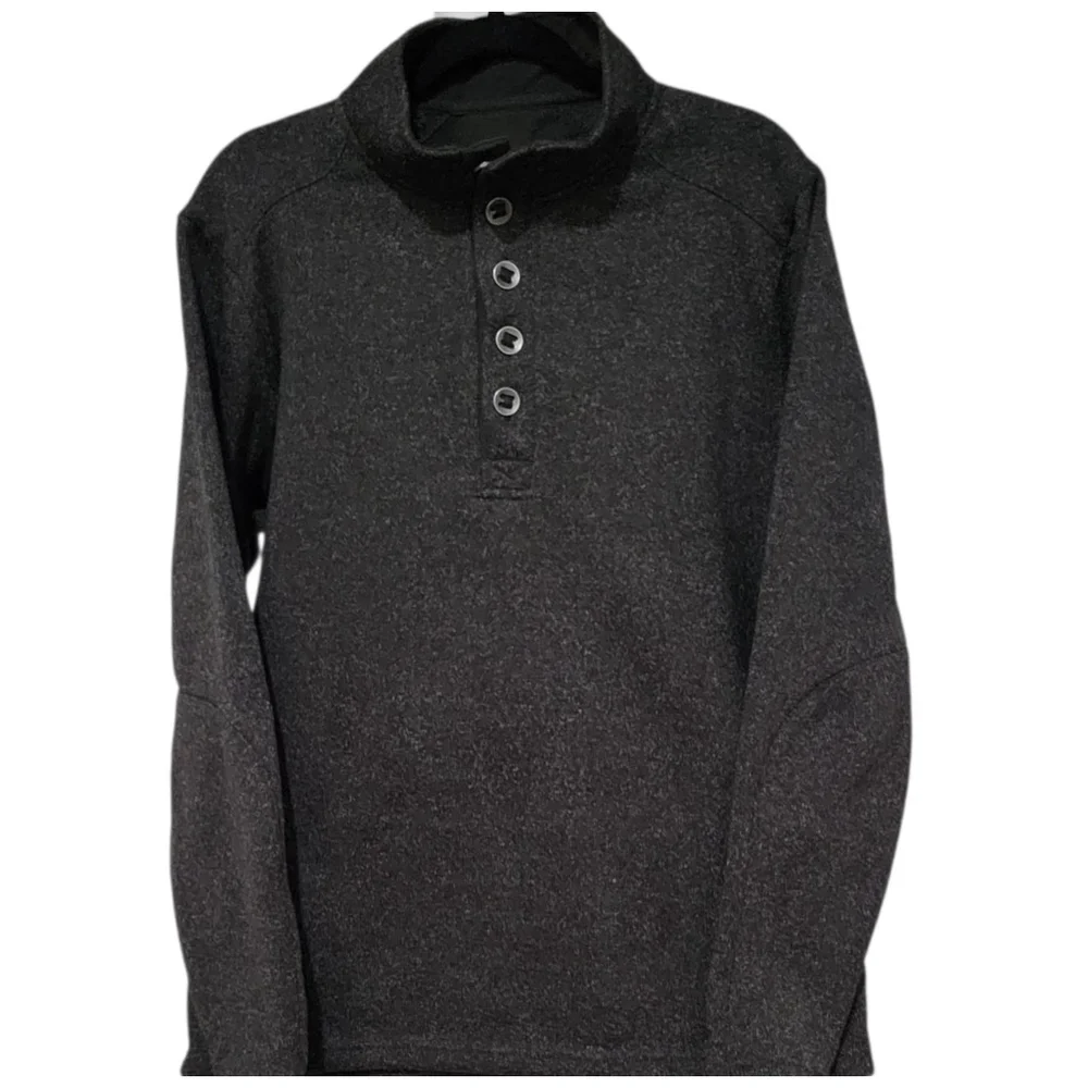 RedHead Men's Brown Sweater Henley Heathered Knit Heavy Pullover Jacket Large